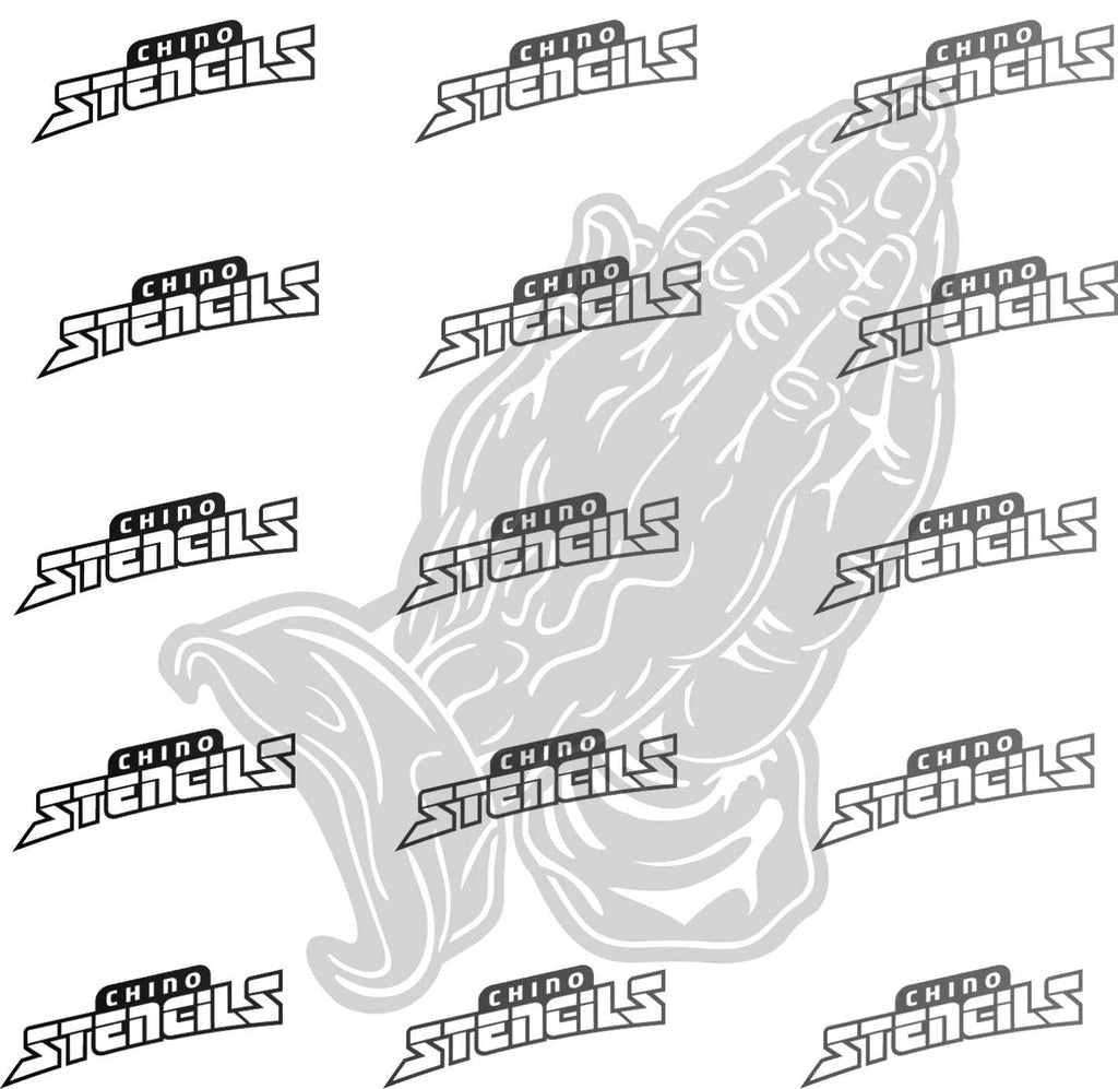 Praying Hand # 1486 Stencils airbrush art stencil hobby template Fan a –  Chino Stencils