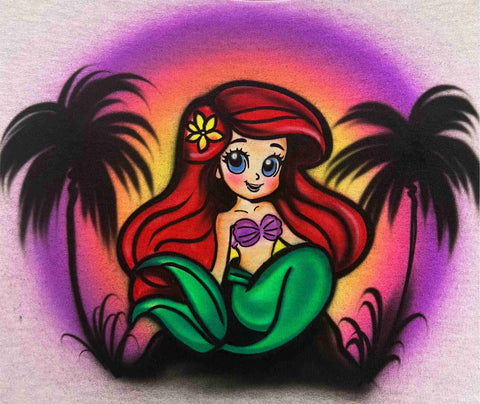 Beach Little Mermaid # 3076 art stencil