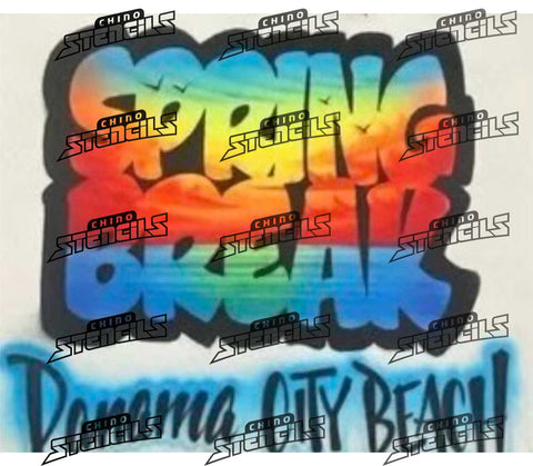 Spring Break # 2323 art stencil / template