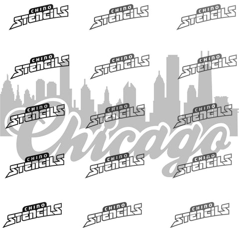 Chicago City Skyline # 2354 art stencil / template